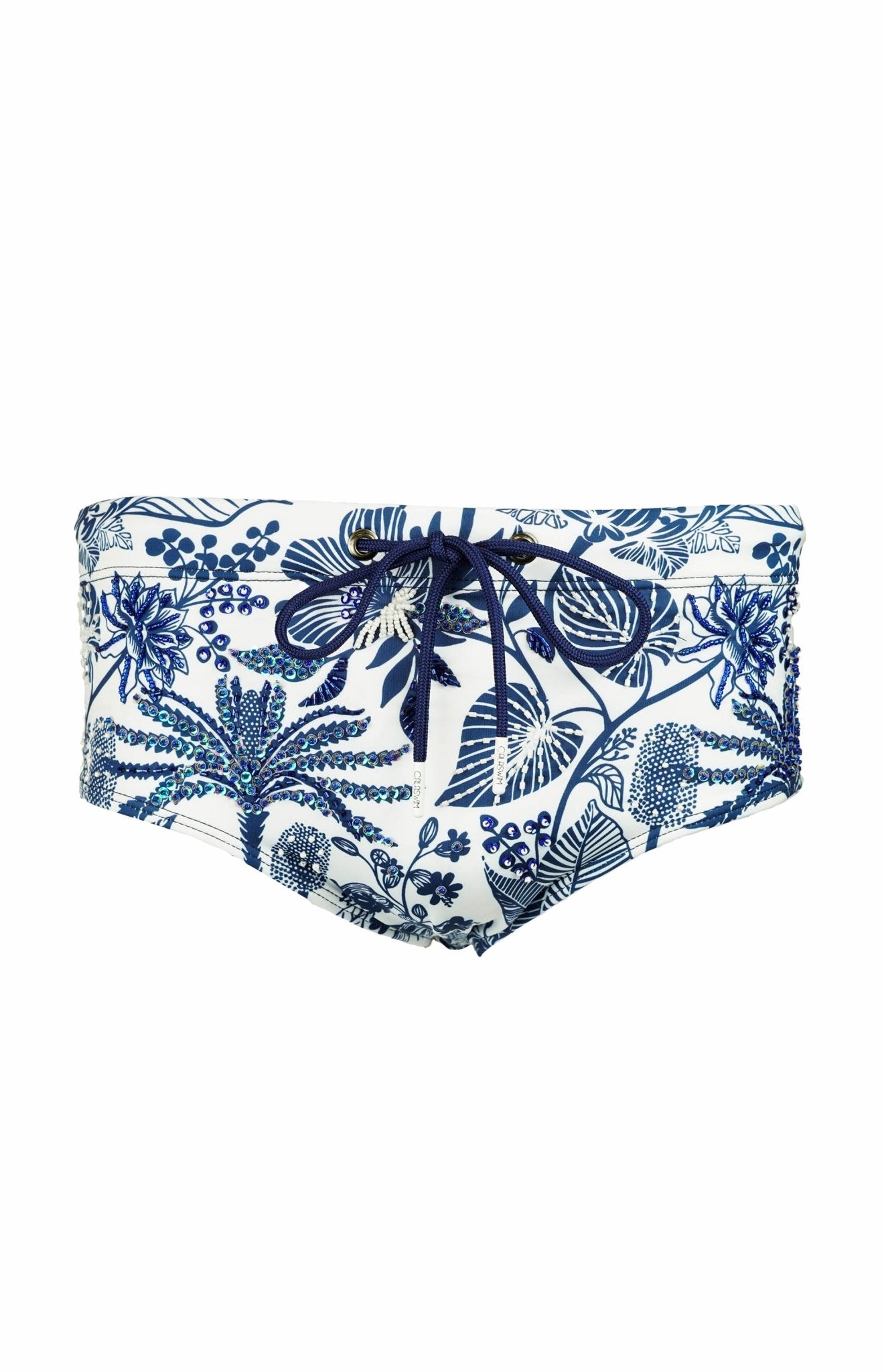 Milos - Beaded Botanical Swim Briefs - Calaswim - Calaswim