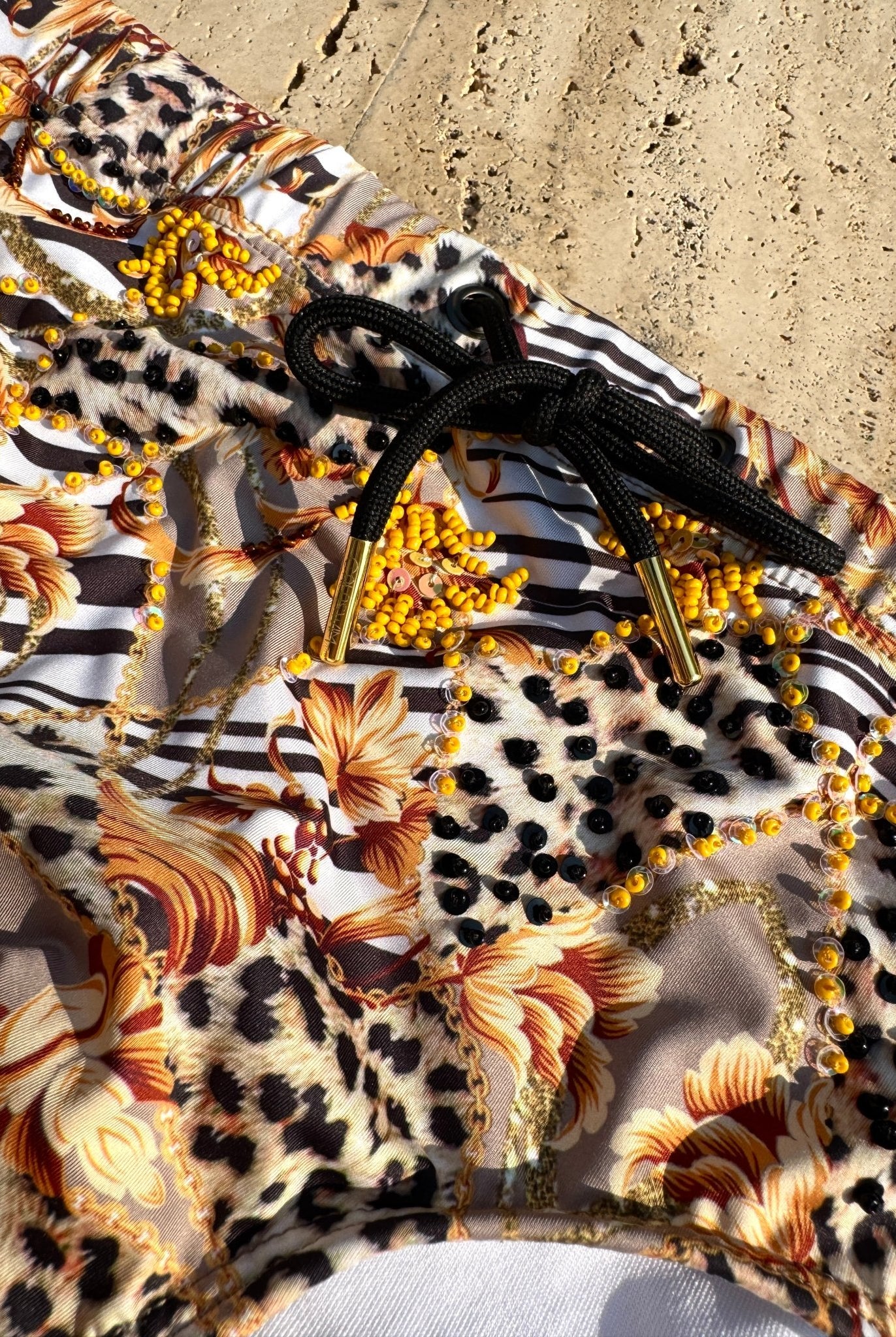 Nakupenda - Beaded Animals Print Swim Briefs - Calaswim - Calaswim