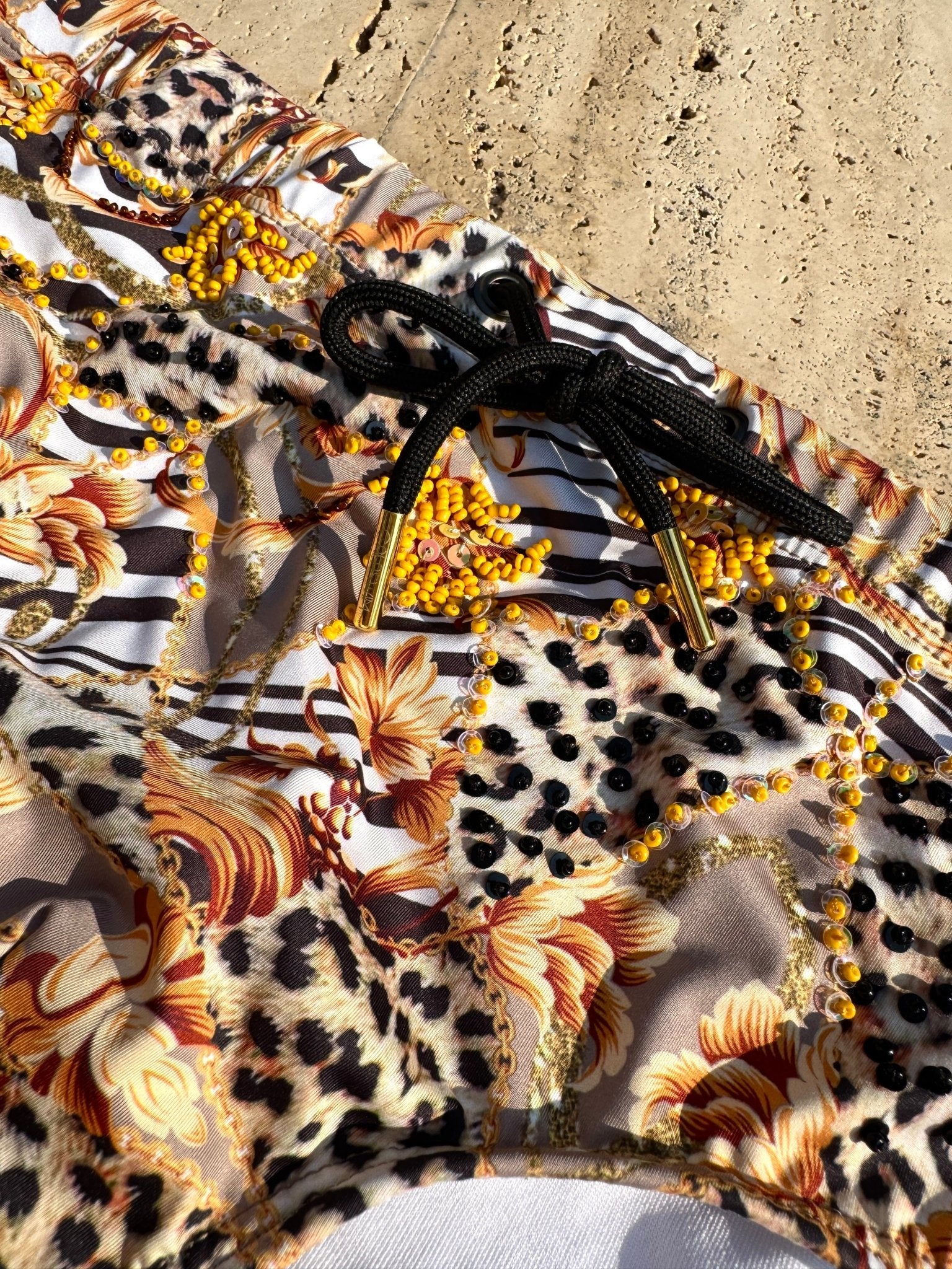 Nakupenda - Beaded Animals Print Swim Briefs - Calaswim - Calaswim