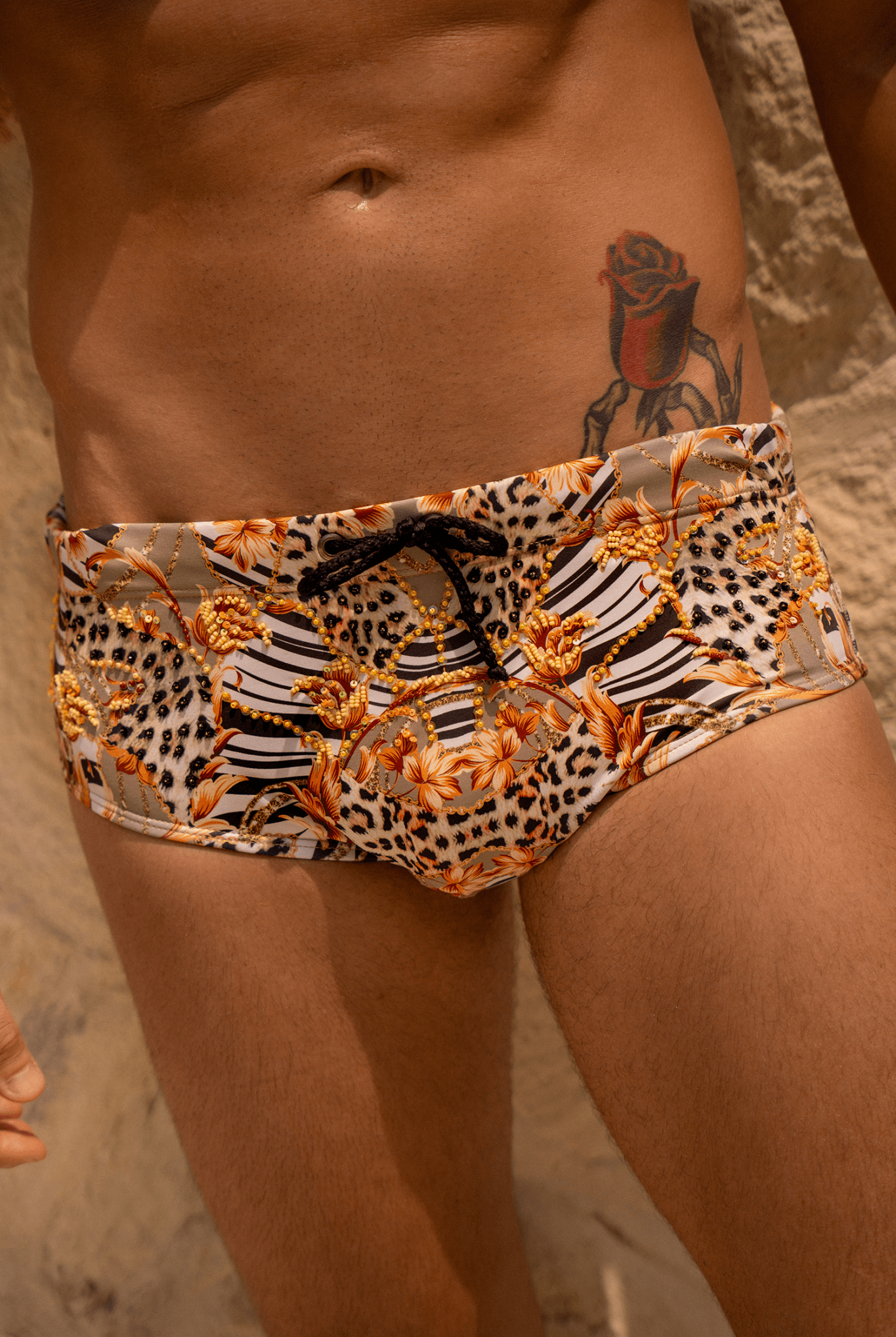 Nakupenda - Beaded Animals Print Swim Briefs - Calaswim - Calaswim