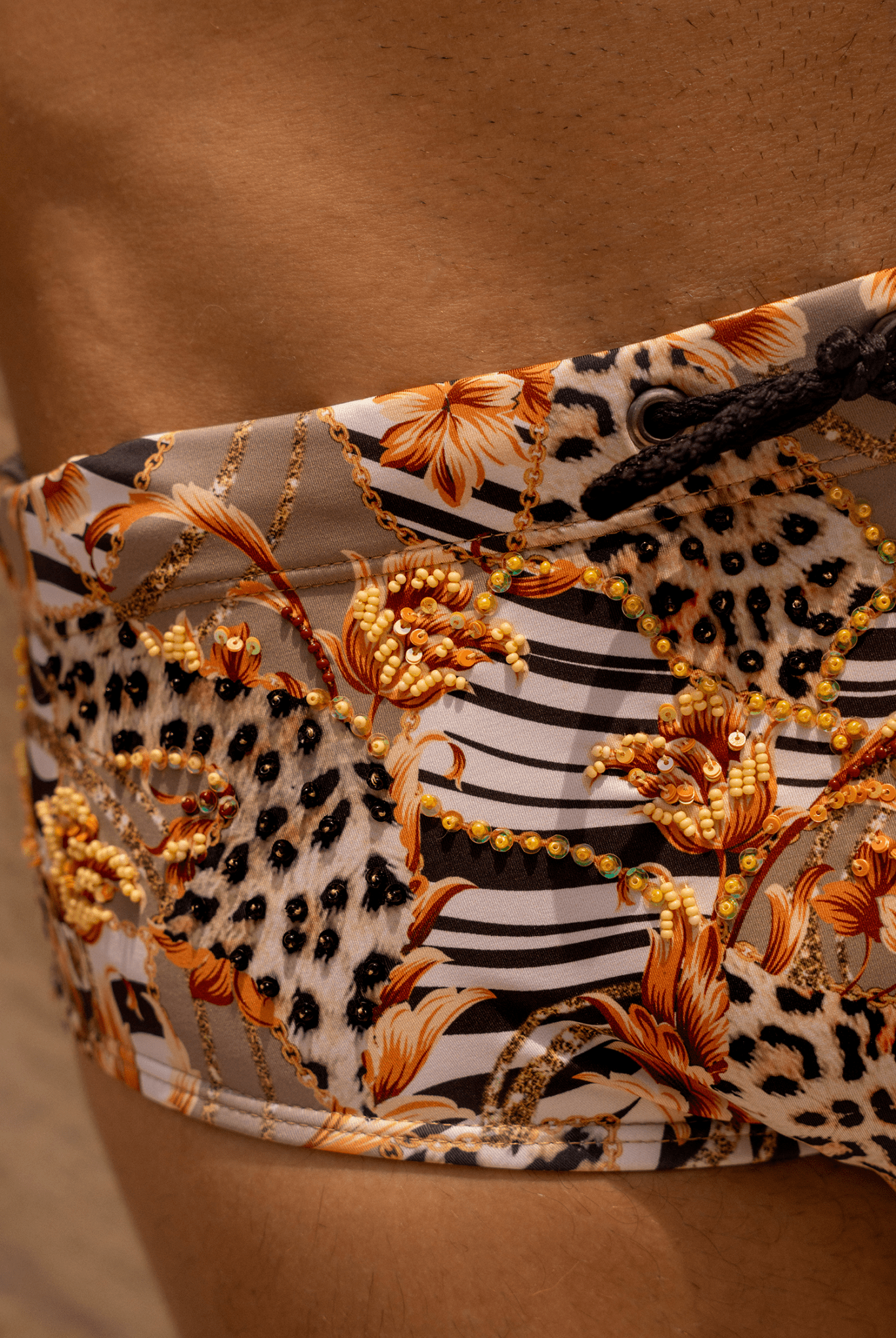 Nakupenda - Beaded Animals Print Swim Briefs - Calaswim - Calaswim