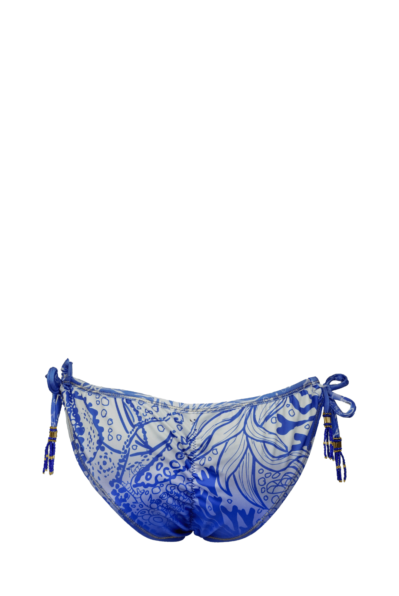 Sereia Blue & White Monokini – Hand-Beaded One-Piece - CALASWIM - Calaswim