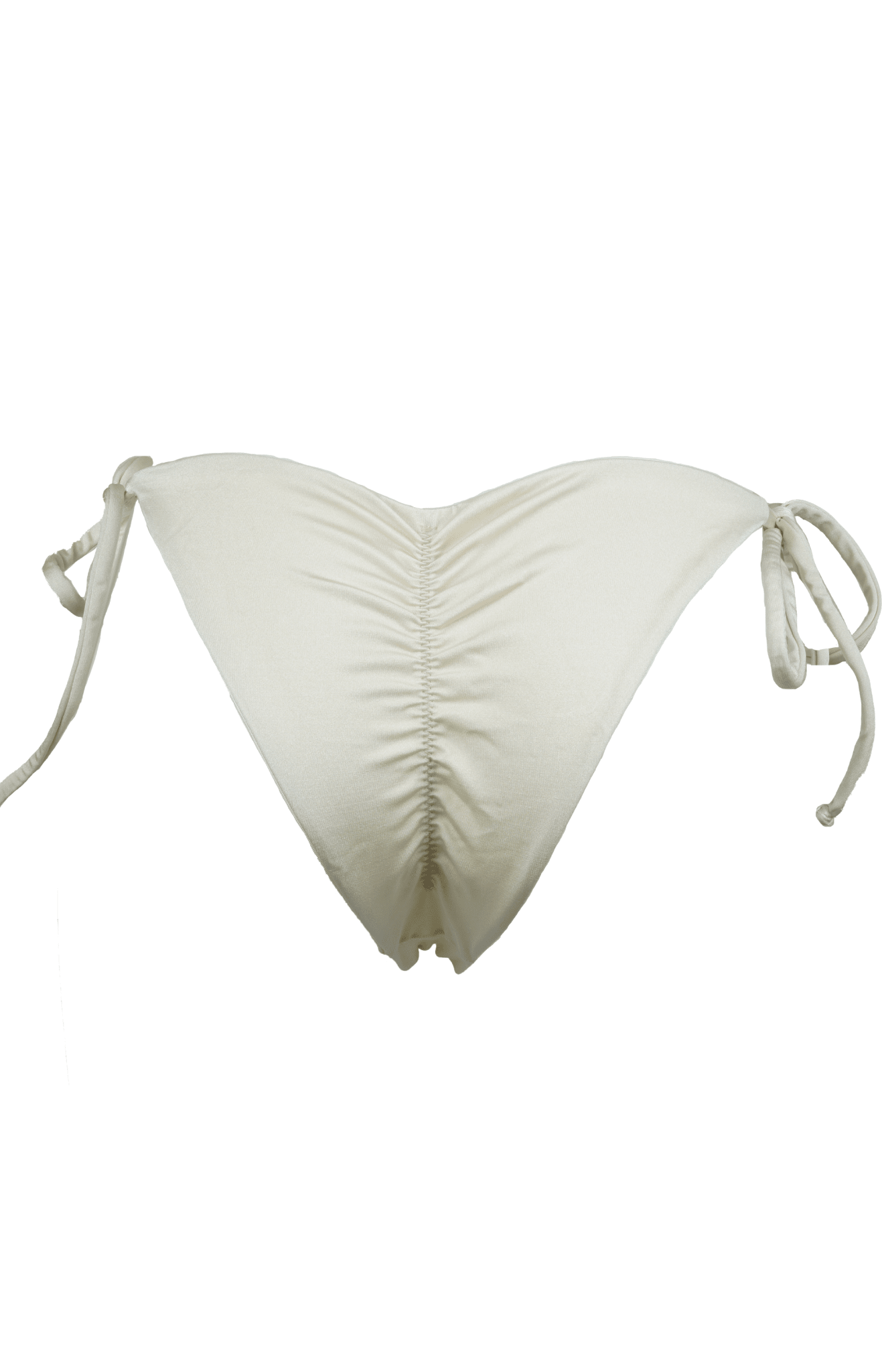 Blanca - White Bikini Bottom with Golden and Pearl Beads - Calaswim - Calaswim