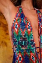 Cabrera - Multi - Color Printed with Beads - One Piece Swimsuit - Calaswim - Calaswim