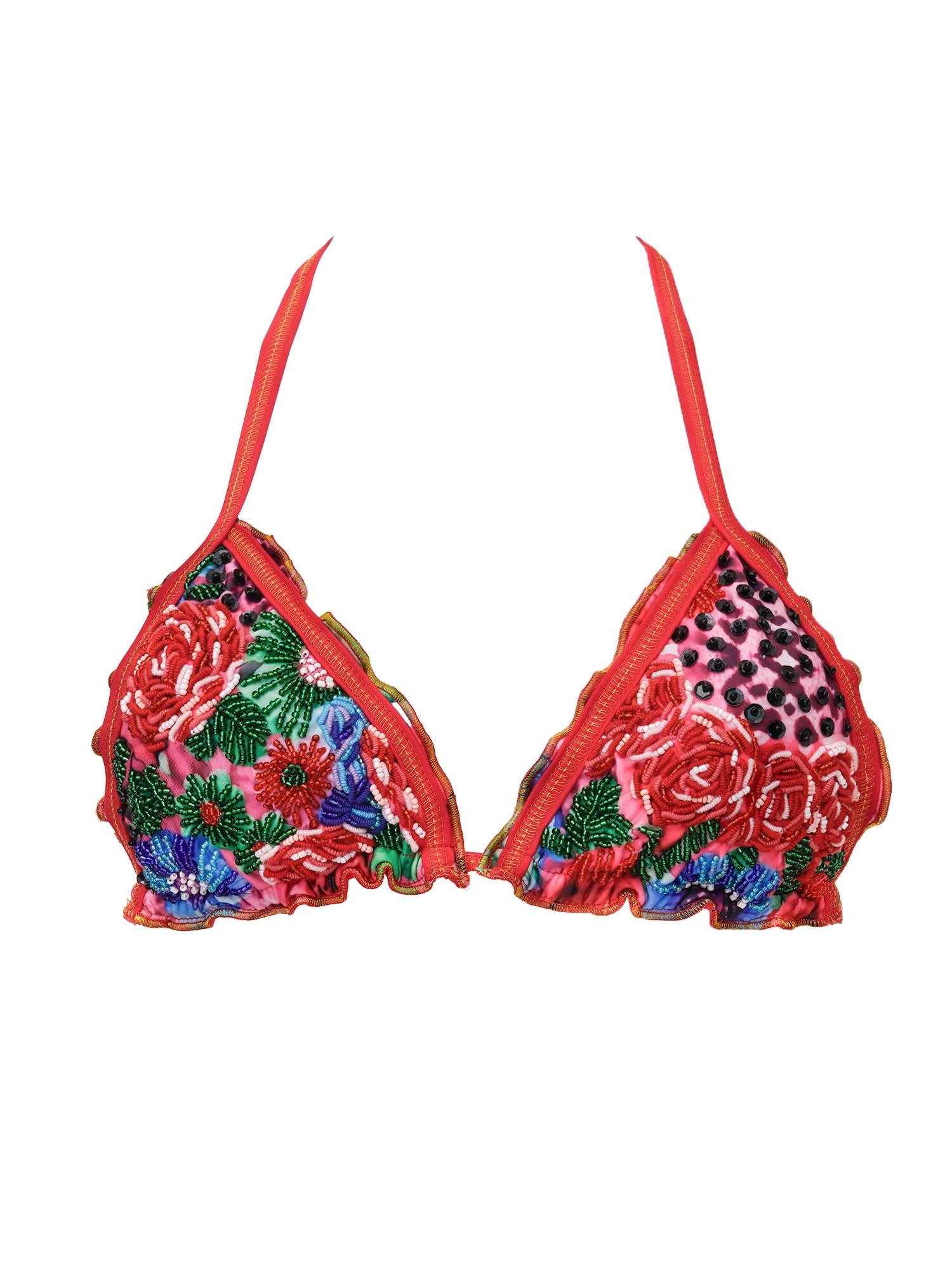 Jondal Top - Red Embroidery Bikini - Calaswim - Calaswim