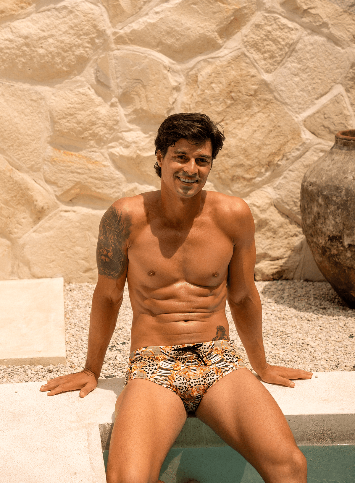 Nakupenda - Beaded Animals Print Swim Briefs - Calaswim - Calaswim