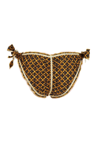 Roja - Brown Embroidery Bikini Bottom - Calaswim - Calaswim