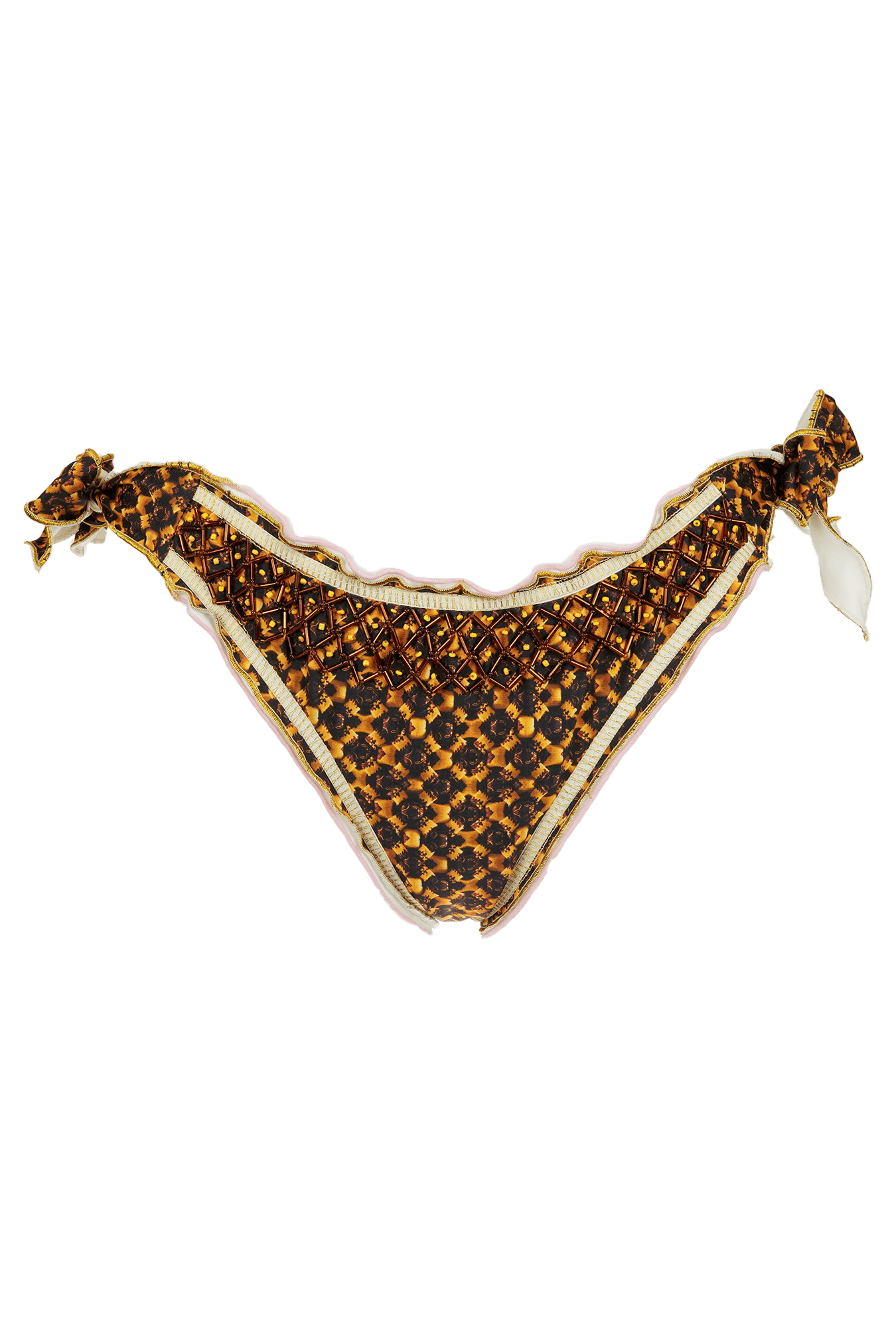 Roja - Brown Embroidery Bikini Bottom - Calaswim - Calaswim