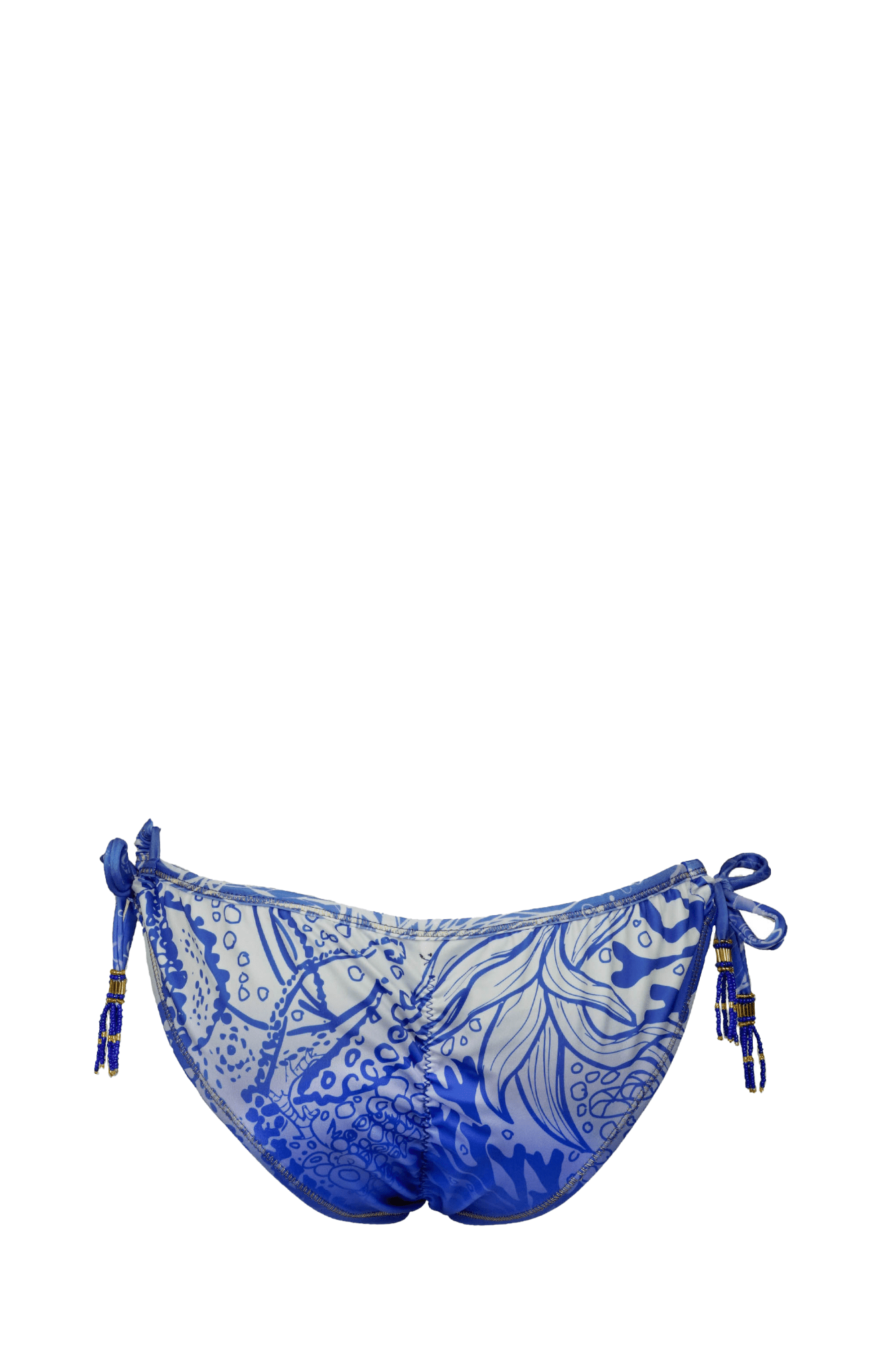 Sereia Blue & White Monokini – Hand-Beaded One-Piece - CALASWIM - Calaswim