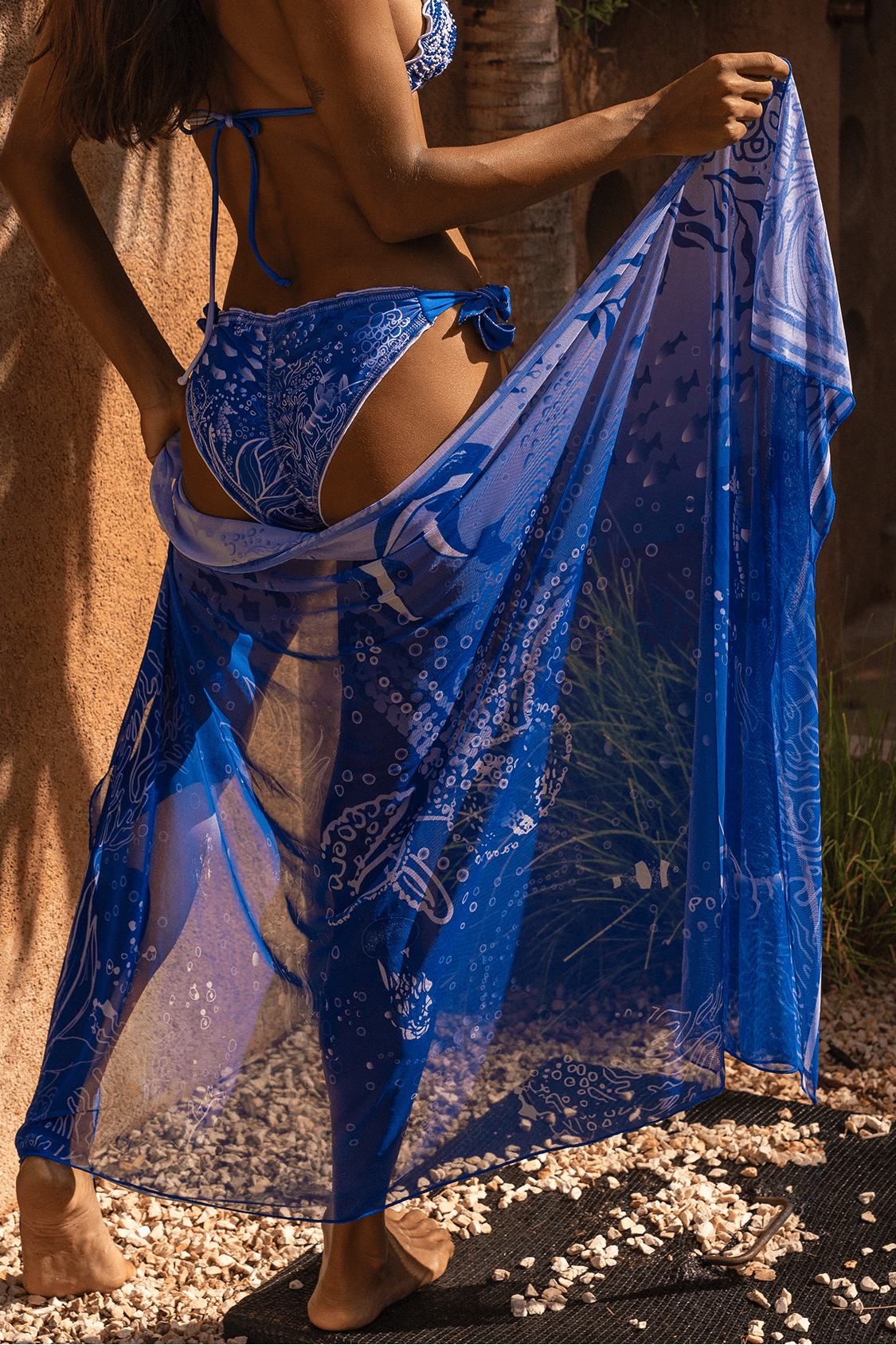 Sereia Cover-up – Blue & White Printed Beach Cover-up | CALASWIM - CALASWIM - Calaswim
