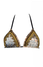 Soller - Leopard Animal Print Bikini Top with gold beads - Calaswim - Calaswim
