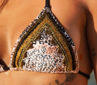 Soller - Leopard Animal Print - Golden Beaded Bikini Bottom - Calaswim - Calaswim