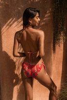 Zahora - Tribal Red Beaded Monokini - CALASWIM - Calaswim
